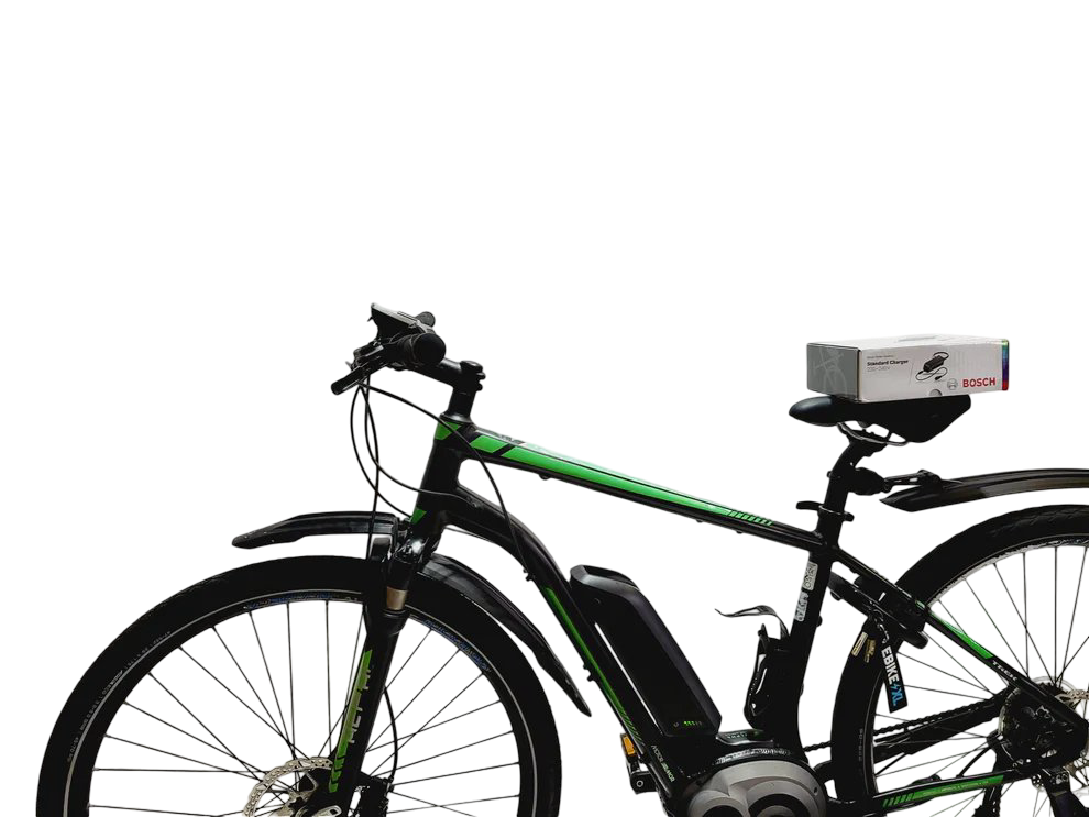 Trek Powerfly +9 Bosch Active Line Middenmotor Heren Zwart Groen 47cm
